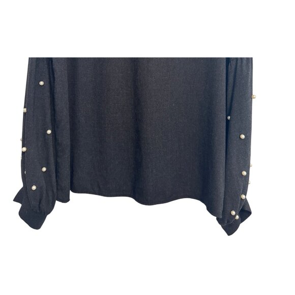 2/$30 Zara Basic Collection M Charcoal Pearl Embellish Sleeves - Picture 10 of 12
